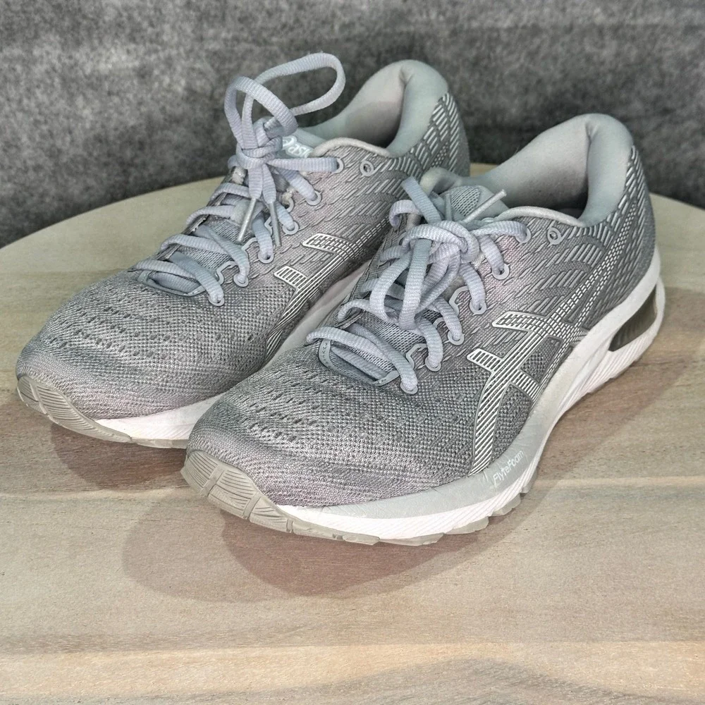 Asics Gel Cumulus 22 Piedmont Grey White Running Shoes 1012A741 Womens 9